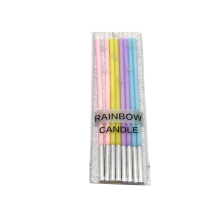 Rainbow Candle Birthday Candles in Holders for Party Wedding Birthday Cake Decorations to USA, Europe market